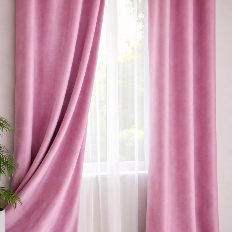 Imagine produs Draperie catifea roz pudra 140 x 260 cm Velunia Home – CONFTEX PUCIOASA –