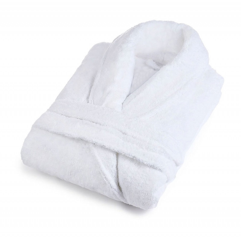 Imagine produs HALAT BAIE VELUR 100% BUMBAC – ALB – RALEX PUCIOASA