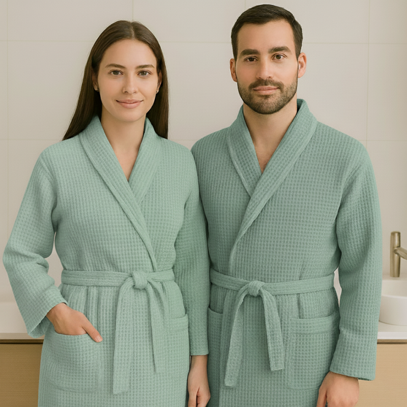 Imagine produs Halat de baie gofrat 100% Bumbac MINT – RALEX PUCIOASA