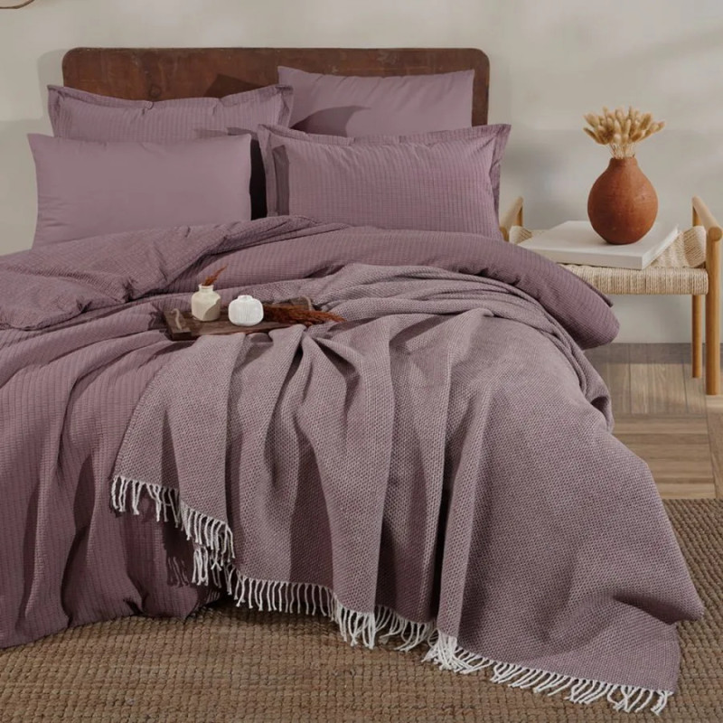 Lenjerie de Pat Premium EVEYA V3 Clasy cu Pătură Decorativă – 100% Bumbac, 7 Piese (EVEYA V3) – CLASY