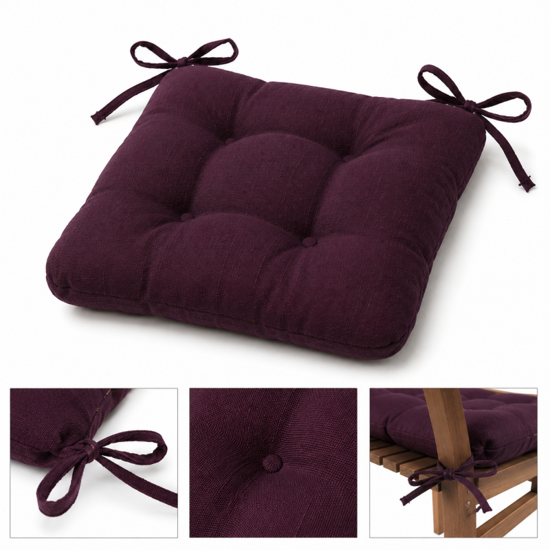 Set 4 pernuțe scaun interior / exterior – burgundi –