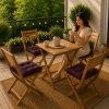 Set 4 pernuțe scaun interior / exterior – burgundi –