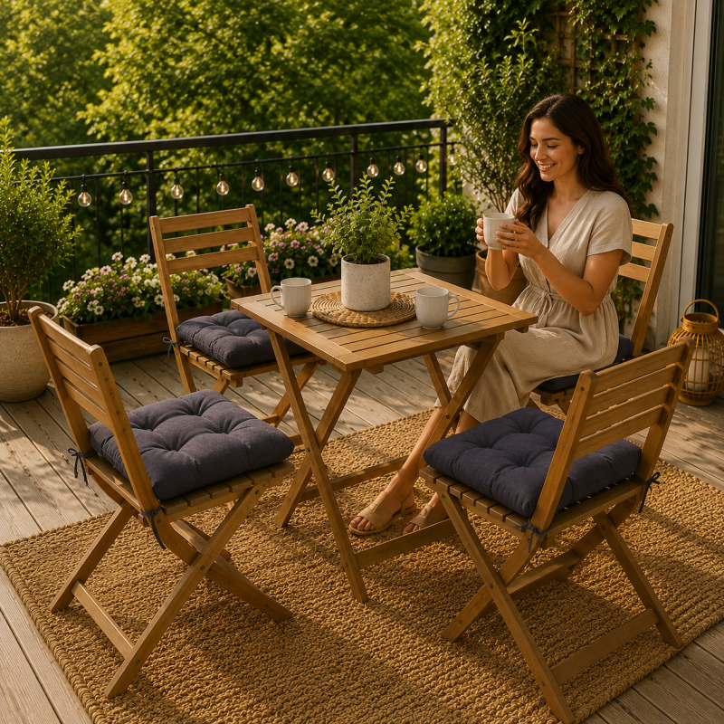 Set 4 pernuțe scaun interior / exterior – mov –