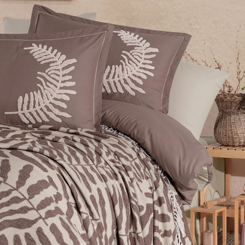 Lenjerie de Pat Premium Clasy Liora V2 cu Patura Decorativa- 7 Piese, 100% Bumbac Ranforce (LIORA V2) – CLASY