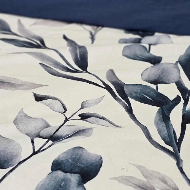 Lenjerie de pat Cotton Pro 100% bumbac – imprimare digitală (Eucalyptus Noir) – RALEX PUCIOASA
