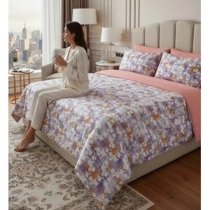 Lenjerie de pat Cotton Pro 100% bumbac – imprimare digitală (Orchid Mist)