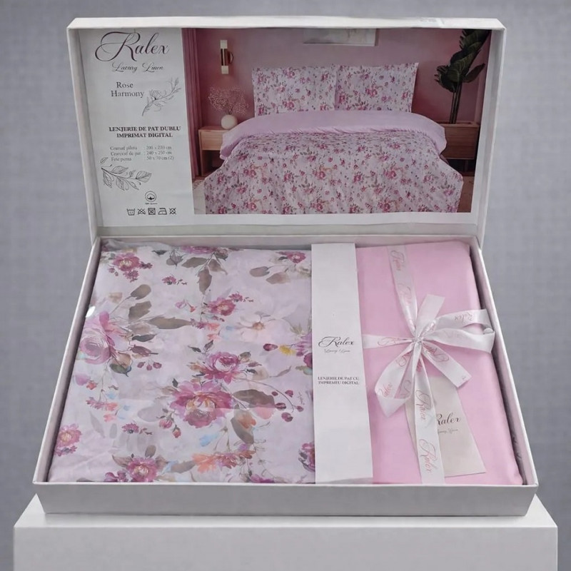 Lenjerie de pat Cotton Pro 100% bumbac – imprimare digitală (Rose Harmony) – RALEX PUCIOASA