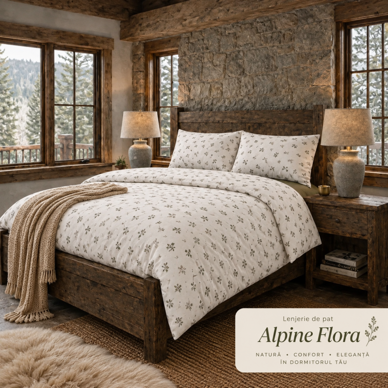 LENJERIE PAT TRICOT BUMBAC 100 % CU HUSĂ- ALPINE FLORA – RALEX PUCIOASA